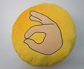 De Gele Ronde Kussens van Emojiemoticon en Hoofdkussens Gevuld Pluchestuk speelgoed
