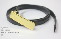 Zwarte Pu-doekriem voor de tailleriem van vrouwen/1.4cm dames, shinny gouden nikkelgesp