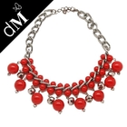 Het rode uitstekende geparelde vakmanschap handcrafted halsbanden voor vrouwen (JNL0136)
