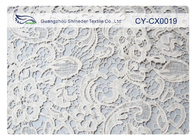 Het witte Bloem Geborduurde Katoen van de Kantstof/Nylon/Metaal CY-CX0019