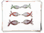 Het veelkleurige van de de Charmetegenhanger van Kristalvissen de Halsbandjuwelen Met de hand gemaakte Maken