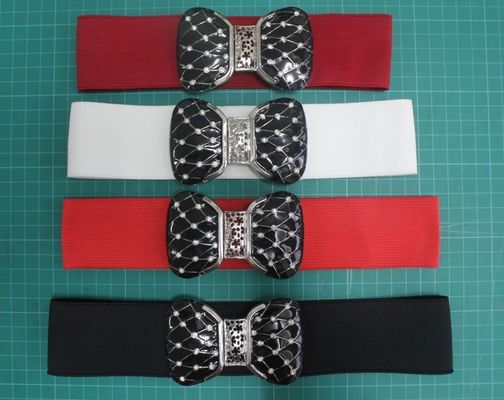Douanekleur 5cm de elastische riemen van de singelbanddoek voor vrouwen/damesriem, platerende gesp