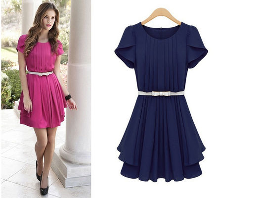 Van de de Kledings Sleeveless Zomer van volwassenenvrouwen de Toevallige Bescheiden Kleding met Riem