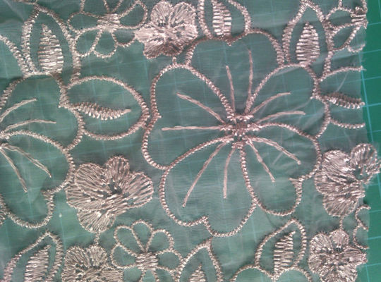 Polyester geborduurde Kantstof