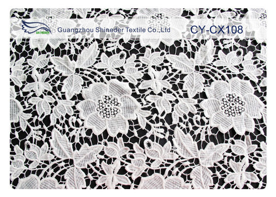 Nylon Katoen Geborduurde Kantstof met 120cm Breedte CY-CX108