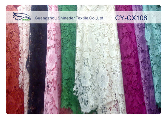 Nylon Katoen Geborduurde Kantstof met 120cm Breedte CY-CX108