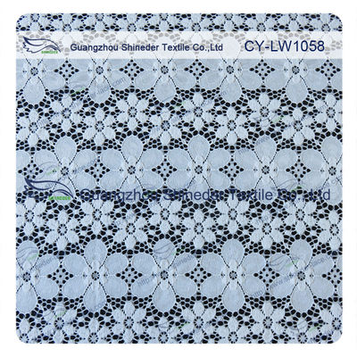 De nylon Versiering van de het Kantstof van Spandex Elastische Blauwe Bloemen voor Dame Garment