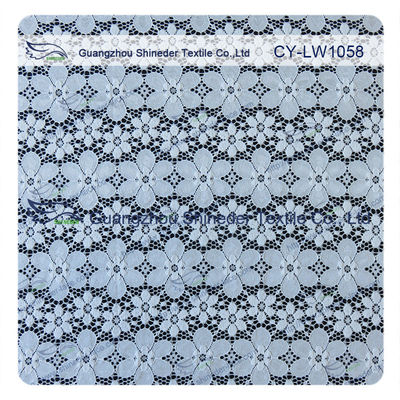 De nylon Versiering van de het Kantstof van Spandex Elastische Blauwe Bloemen voor Dame Garment