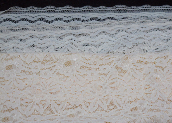 Witte Elastische Kantstof voor Stoffering
