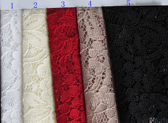 Witte Elastische Kantstof voor Stoffering