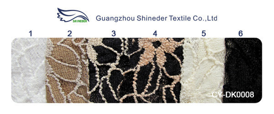 De zwarte/het Wit breide Elastische Kantstof voor Dame Garment Sunflower Pattern CY-DK0008
