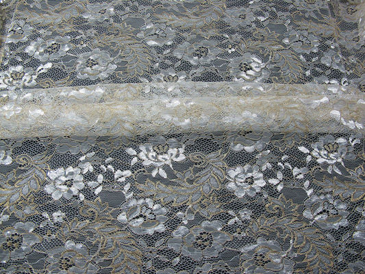 Uitstekende Metaal Bloemen het Kantstof syd-0002 van Tulle van de Kantstof Blauwe, Nylon