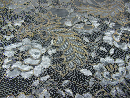 Uitstekende Metaal Bloemen het Kantstof syd-0002 van Tulle van de Kantstof Blauwe, Nylon