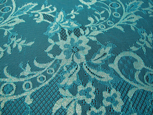 Uitstekende Metaal Bloemen het Kantstof syd-0002 van Tulle van de Kantstof Blauwe, Nylon
