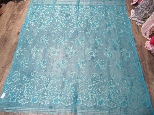Uitstekende Metaal Bloemen het Kantstof syd-0002 van Tulle van de Kantstof Blauwe, Nylon