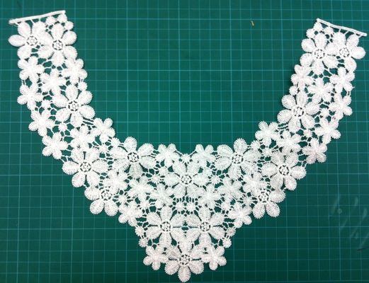 Van de katoenen het motief kraagkleding voor Kleren 35cm X 25cm, afneembare kantkraag