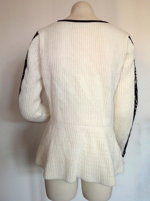 De kant met panelen beklede Pu-van de de Damestrui van de halsversiering kleren van de de Sweatersslijtage of aangepast