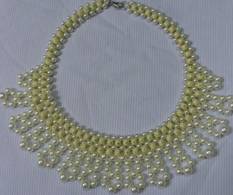 Decoratieve Gele ABS Parel/parelskraag met zeekreeft en klemmen
