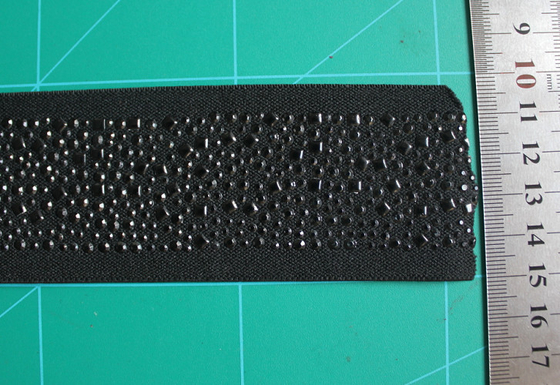 5cm Zwarte Elastische Singelbandnylon en Spandex met Bergkristal