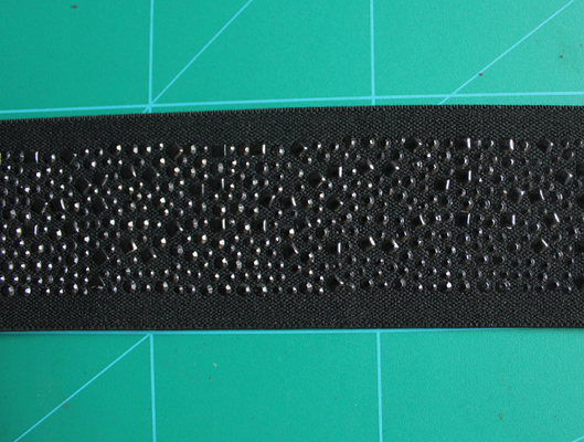 5cm Zwarte Elastische Singelbandnylon en Spandex met Bergkristal