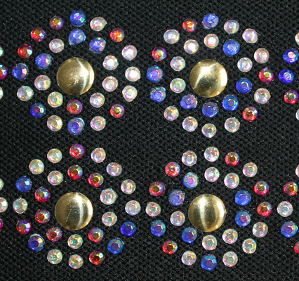 Kleurrijke Bergkristal Zwarte Elastische Singelband 5cm, Mooi Rond Patroon