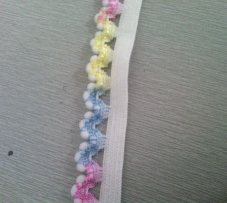 Veelkleurige witte Buitensporige Kant Elastische Singelband voor bagage/kleding 1.3cm
