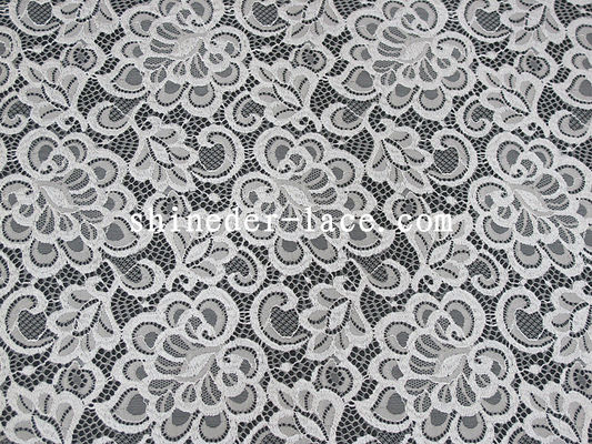 150cm Ontwerp van de de Stoffen Witte Bloem van het Breedte het Nylon Kant voor Kleding